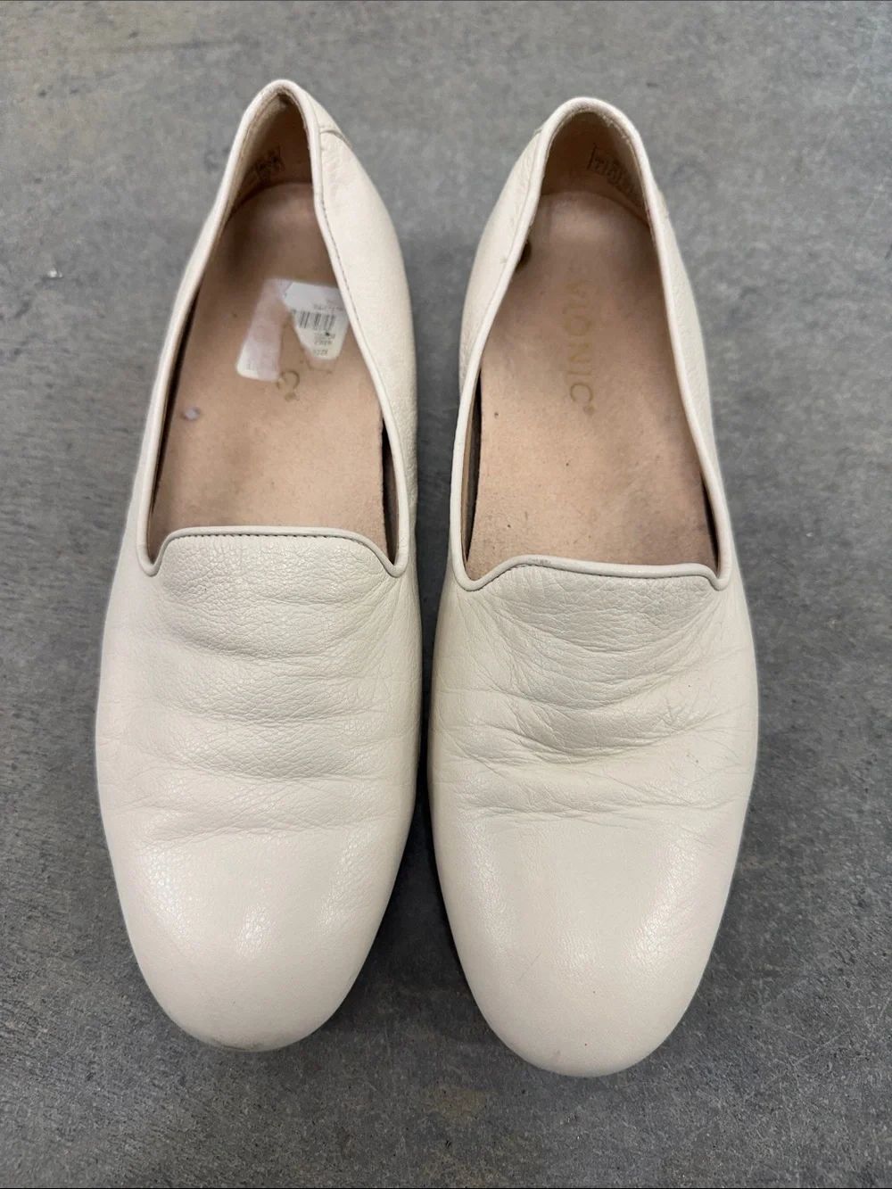 Vionic Cream Leather Slip-On Loafers for Women